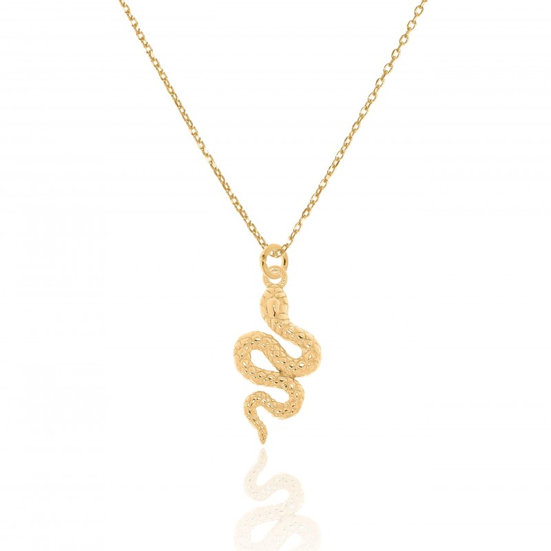 Colier din argint placat cu aur cu un șarpe