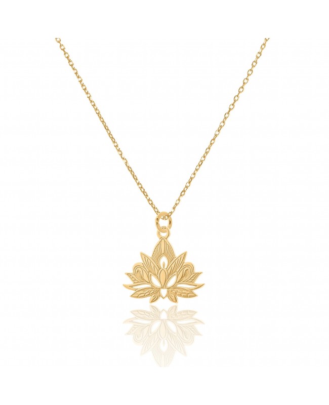 Colier din argint placat cu aur cu o floare de lotus